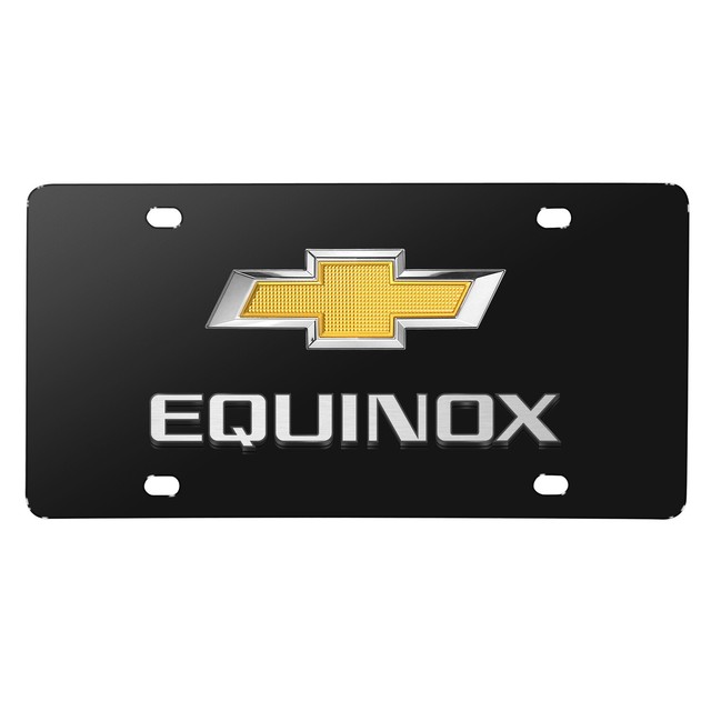 Chevrolet Equinox Gold Bowtie 3D Dual Logo Black Stainless Steel
