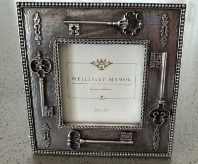 Wellesley Manor Picture Frame 3 1/2 ''x3 1/2'' with Key Elements Pewter Tabletop
