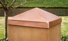 6x6 Solid Copper Pyramid Fence Post Cap (5 1/2" x 5 1/2") Lightly Blemished