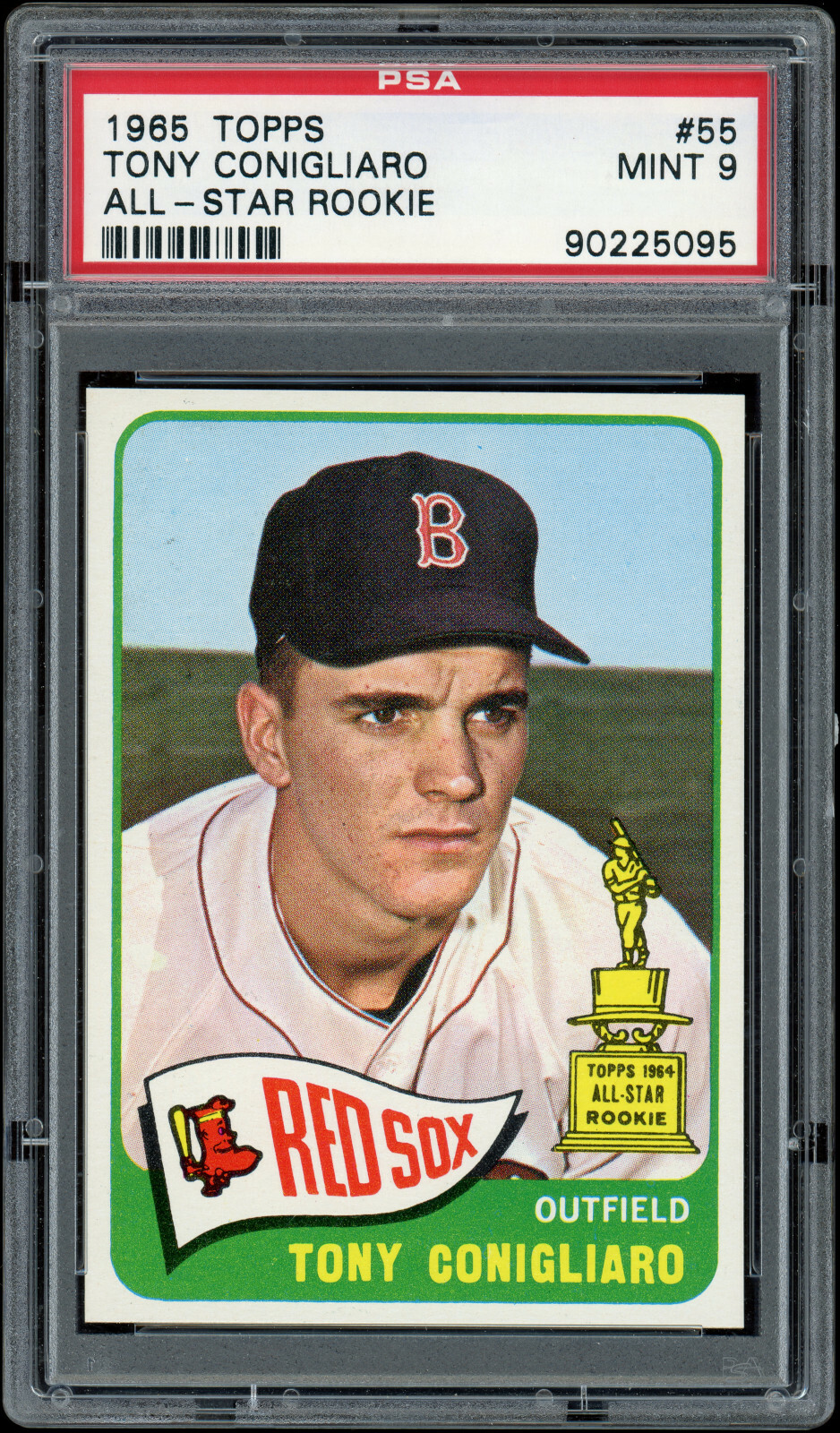 1965 Topps #55 Tony Conigliaro Graded PSA 9 Mint All-Star Rookie Boston Red Sox