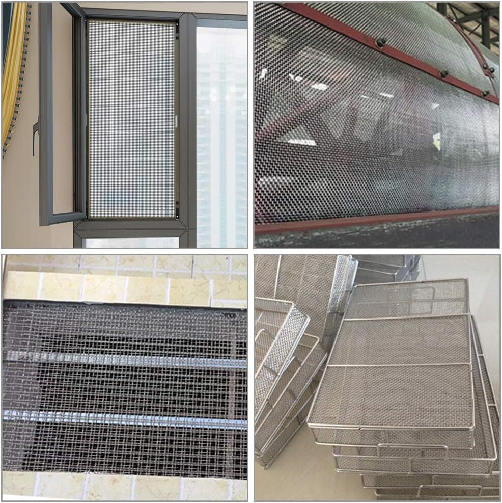 TMBMLPP 4 Packs Wire Mesh Panels 20 Mesh, 304 Stainless Steel Mesh