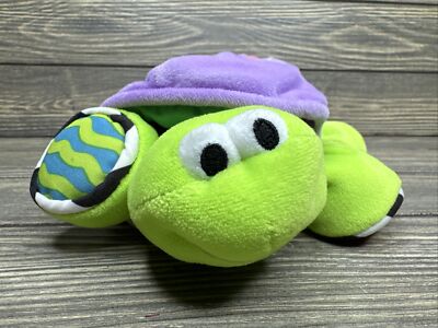 Lamaze Plush Green Purple Turtle Rattle Crinkle Baby Toddler Toy 10 