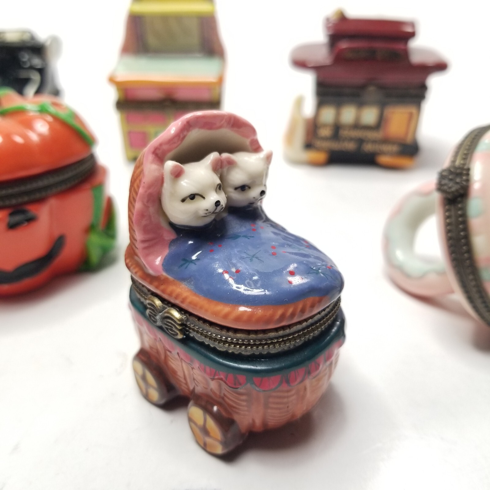 Lot of 9 Ceramic Hinged Trinket Boxes eBay