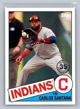 2020 Topps #85TB-15 Carlos Santana 1985 35th Anniversary (Series 2)