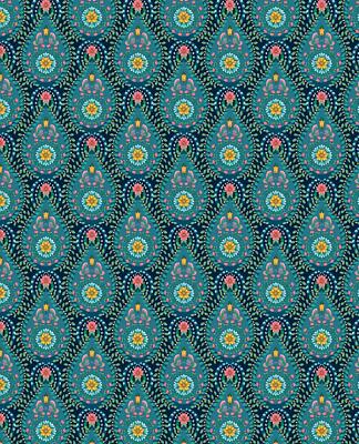 Eijffinger Tapete 300153 Pip Studio 5 dunkelblau grün Ornament Vlies Vliestapete