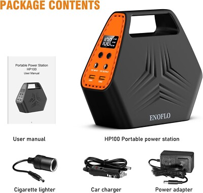 ENOFLO Power Bank with AC Outlet 26400mAh Battery Pack 97Wh Portable Laptop Charger Qc 3.0 Portable Power Station 100W Portable Power Bank 110V Batte