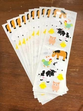 10 sheets Mrs Grossmans Chubby Farm Animals Stickers Pig Cow Chicken Horse Sheep