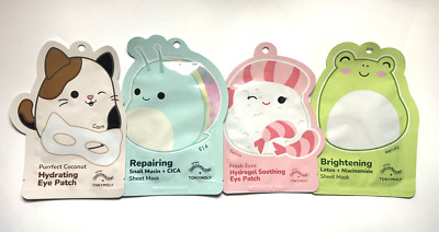 Original Squishmallows Face Sheet Mask and Eye Patch Cam, Sid, Keina, Wendy NEW