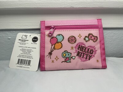 Sanrio Hello Kitty Pink Bifold Fabric Wallet New | eBay
