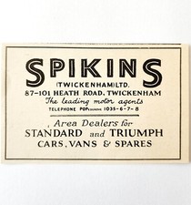 1954 Spikins Car Dealership Triumph Twickenham Advertisement Automobilia E89F5