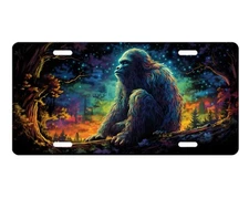 Sasquatch Sitting Aluminum Front License Plate Car Accessory Vanity Plate