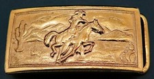 Western Cowboy Horse Southwest Scene Very Small Vintage Belt Buckle