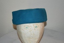 VINTAGE Henry Pollak Women's M 1950'S 60'S Blue wool COCKTAIL CHURCH HAT EUC