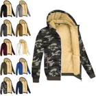 Mens Winter Fleece Fluffy Lined Jacket Hoodie Long Sleeve Casual Zip Sweatshirt