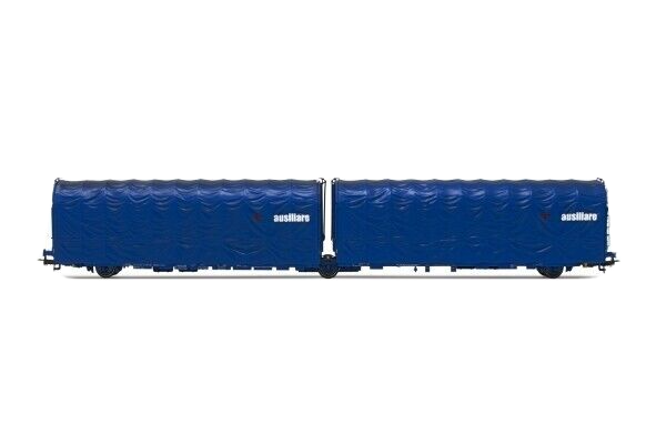 Rivarossi Hr6569 Covered Car Lails With 3 Axles “AUSILIARE Milano”, Small Logo
