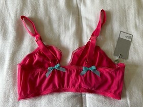 Made By Niki Pink Bra Size Uk 10 Front Close Cascade Frill NEW NWT Sexy Lingerie