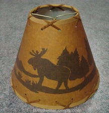 Rustic "Bulb Clip" MOOSE Scene Table Desk Light LAMP SHADE Cottage Cabin Decor