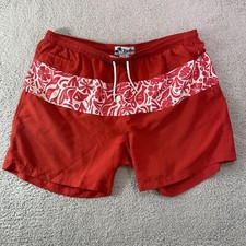Trunks Surf Swim Co Men's Size XXL Board Shorts Swim Trunks Red Floral Mesh