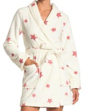 NEW PJ SALVAGE COZY PLUSH STAR PRINT BELTED FLEECE ROBE W/POCKETS XL 88 X-LARGE