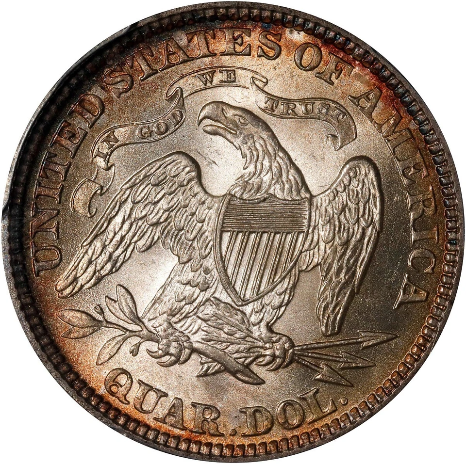 1873 25C Arrows Liberty Seated Quarter PCGS MS66+, Top Pop Pop 3 only 1 Finer - Image 2 of 4