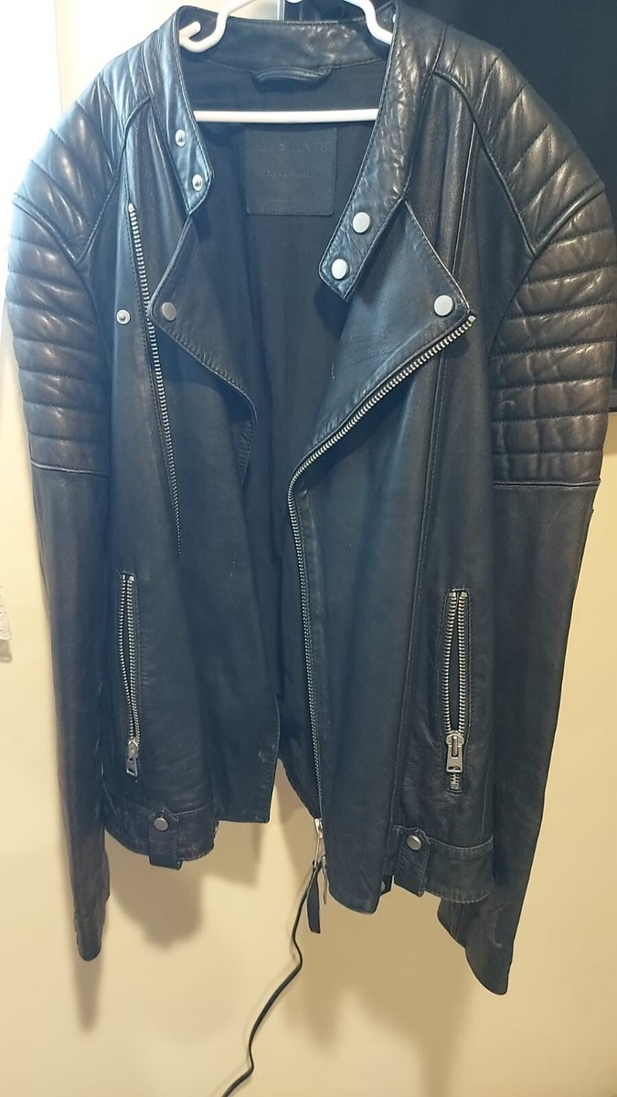 All Saints Jasper Leather Moto Jacket XS | eBay