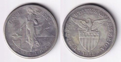 1 Peso 1912-S US-Philippine United States of America Coin - Stock #A4 - Picture 3 of 6