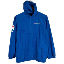 Champion Blue Stadium Quarter Zip Windbreaker Jacket Size: XL Boys
