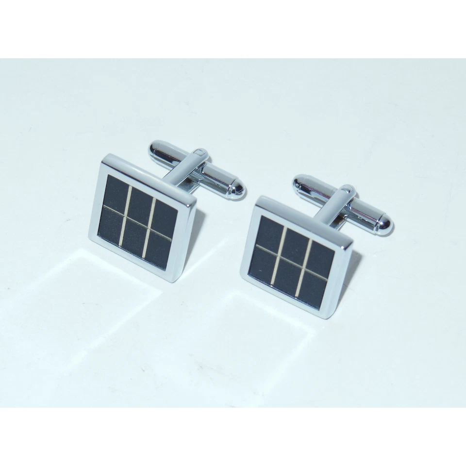 Nuevo/Vintage* Gemelos Cuadrados Colibri Phantom Acero Inoxidable Incrustación de Goma Negra Foto 2 de 4