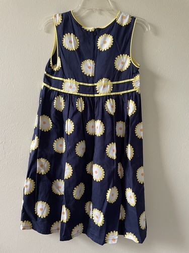 Gymboree Girls Size 10 Dress Navy Sunflower Yellow Flower Sleeveless - Picture 2 of 7