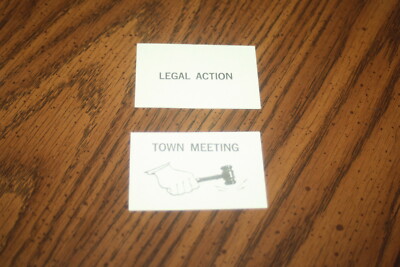 Prize Property 1974 Milton Bradley Two Town Meeting / Legal Action Cards