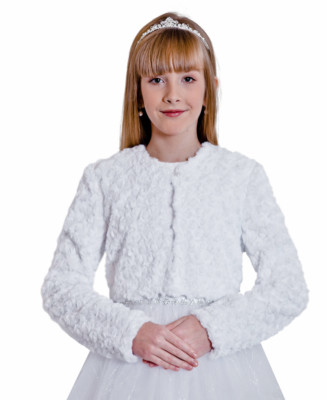 Kommunionjacke Jäckchen Bolero Kommunion Kommunionsjacke warme  Röschen-Jacke