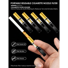 5pcs Universal Portable Reusable Cigarette Cigarette Filter Holder Reduce Tar UK