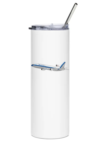 Eastern Airlines L-1011 TriStar Stainless Steel Water Tumbler with straw - 20oz. - Afbeelding 1 van 3
