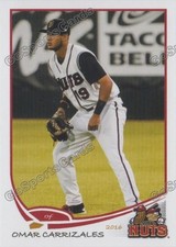 2016 Modesto Nuts Omar Carrizales RC Rookie Colorado Rockies VZ
