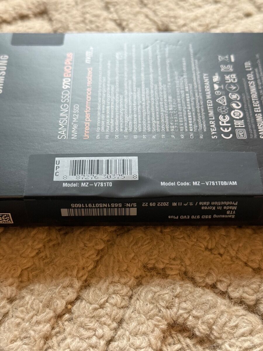 Samsung 970 EVO Plus 1TB M.2 NVMe Internal SSD - (MZ-V7S1T0B Samsung 970 EVO Plus 1TB M.2 NVMe Internal SSD - (MZ-V7S1T0B