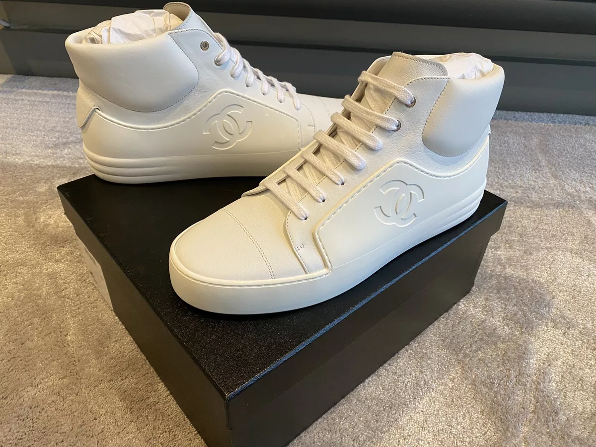 Chanel Black And White Suede Leather CC Logo Trainers  SAVIC