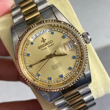 Rare Pronto Tropic Master President Automatic ETA Swiss Gold Dial 25J Vintage