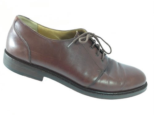 #SH25 Cole Haan 9.5M Italy Made Brown Leather Plain Toe Derby Oxford Dress Shoes - 第 1/12 張圖片