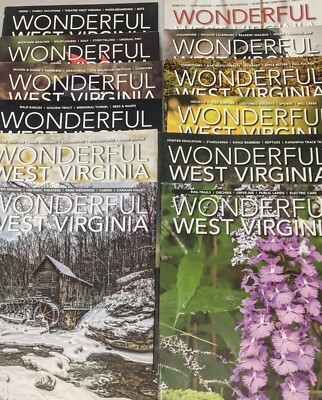 Lot of 12 ''Wonderful West Virginia'' Magazines, 2018 full year