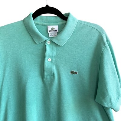 Lacoste Women s Polo Shirt Vintage Green Pique Knit Cotton Size 5