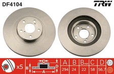 2x Bremsscheibe TRW DF4104 für BL BRZ FORESTER XV IMPREZA OUTBACK GD BP Station