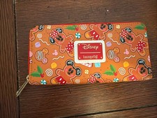Cartera Loungefly Disney Pan de Jengibre Mickey Minnie Cremallera Roja Multicolor Dorado