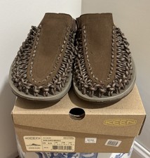 Keen Men's Uneek Slide On Sandal Size 9.5 Dark Earth Suede Leather Net Shoes