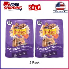 2 Pack, Purina Friskies Surfin and Turfin Dry Cat Food Flavors of Chicken,22 lb