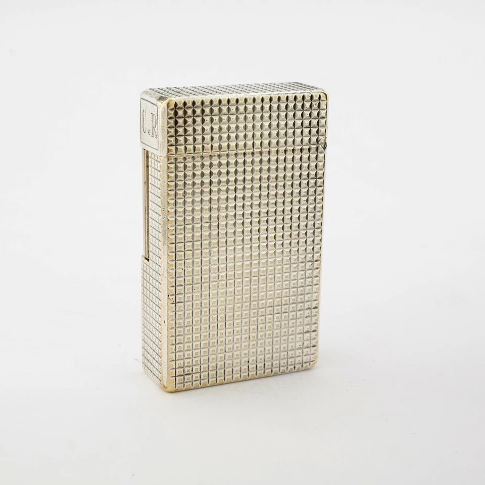 Vintage ST Dupont Line 1 1L Large Lighter. Silver Diamond Head. Made in France - Imagen 3 de 4