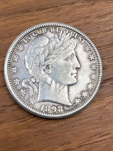 1898 O Barber Half XF Vandalized HW On Head