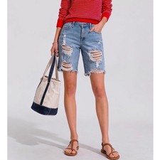 Wild Fable Distressed High Rise Denim Bermuda Jean Shorts NWT