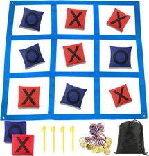 Giant Tic Tac Toe Bean Bag Toss Outdoor Games for Kids Adults Family-4X4Ft Large