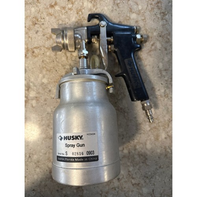 #ad Husky H23434 Siphon Feed Air Spray Gun with Aluminum Canister Silver Black $14.95