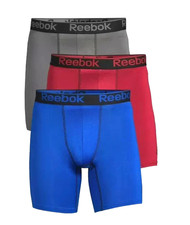 Reebok 3-Pack Men's Pro Series Performance Boxer Brief Underwear 7.5" Small